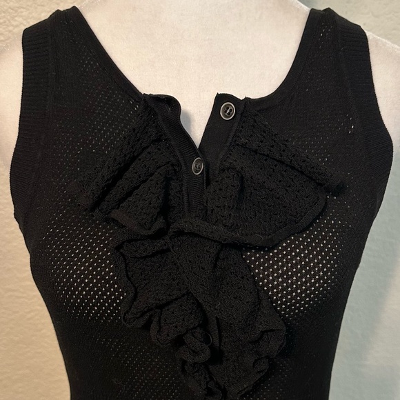 Lacoste + Malandrino Ruffle Textured Knit Dress - Picture 3 of 7